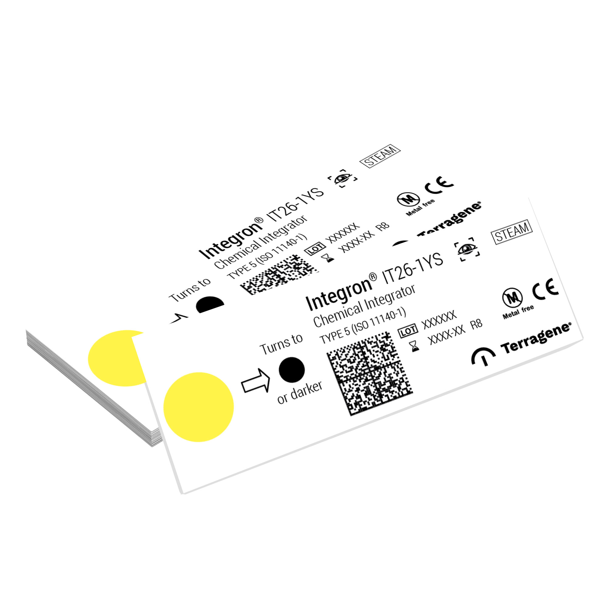 Хімічний інтегратор 121°C – 135°C для процесів парової стерилізації, 200 штук в упаковці. Тип 5.